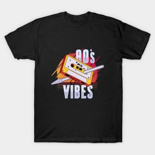 80's Vibes - Retro Cassette Tape - Mixtape T-Shirt